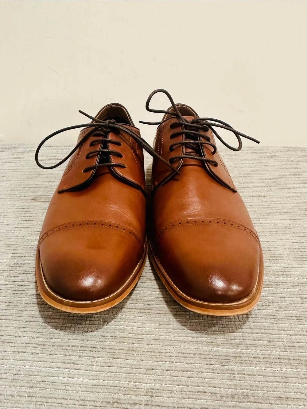Ashford Hayes Define Men's Dress Shoes Cognac Tan Oxford Size 13M Model 055434